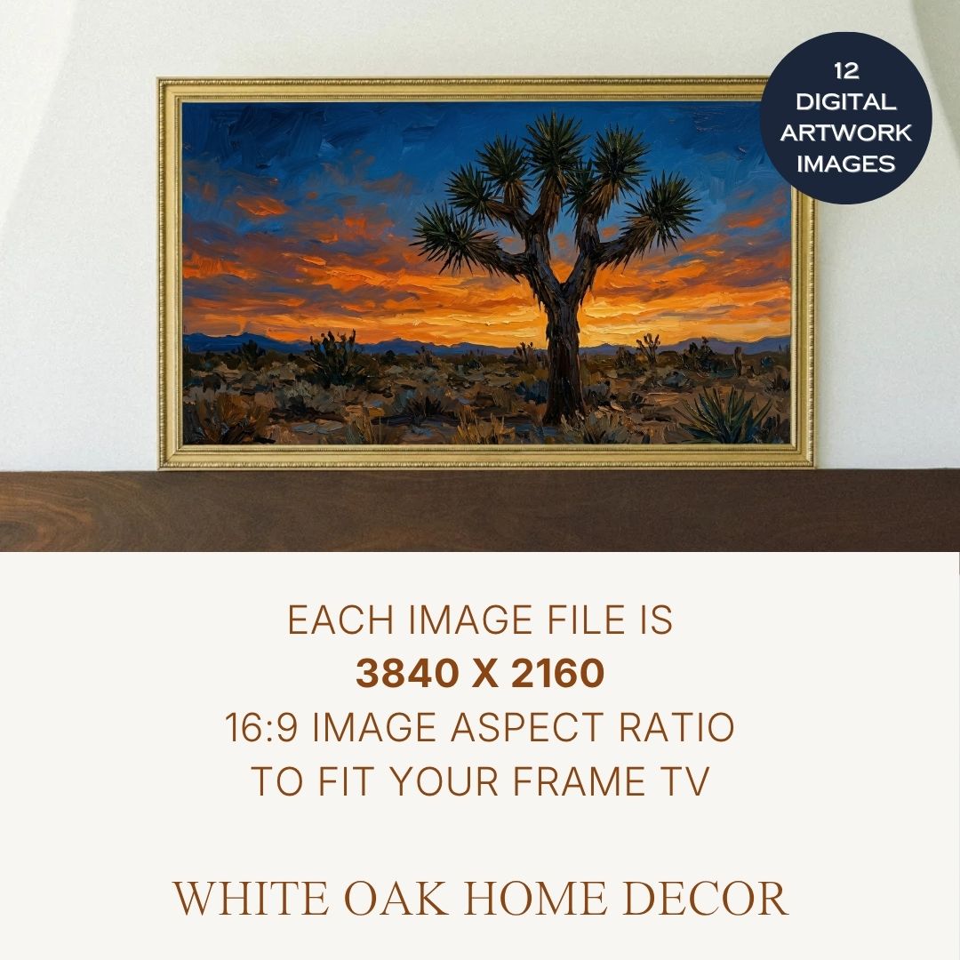 Desert Modernism Frame TV Art Bundle | 12 Oil Painting Digital Downloads | Samsung Frame TV Art 4K | Southwestern Wall Art